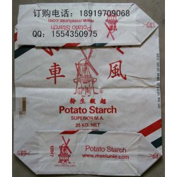 玉米淀粉，紅薯淀粉，馬鈴薯淀粉專用多層牛皮紙方底閥口袋廠家