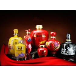 陜西太白瓷器酒瓶5斤裝定做，粉彩陶瓷酒瓶1斤裝批發(fā)